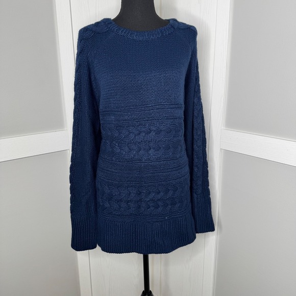 St. John's Bay Cable Knit Sweater | Women's 2X Plus | American Navy Pullover NWT - Picture 1 of 6